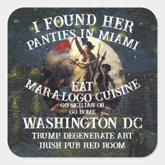 Trump Panties Miami Catholic Church White Vierkante Sticker (Voorkant)