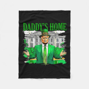 Trump Papa is thuis Witte Huis St. Patrick's Day 2 Fleece Deken