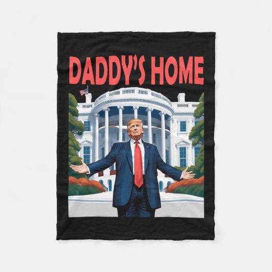 Trump Papa's Thuis Witte Huis 1 Fleece Deken (Voorkant)