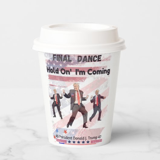 Trump Paper Beverage cup met deksel Papieren Bekers (Voorkant)