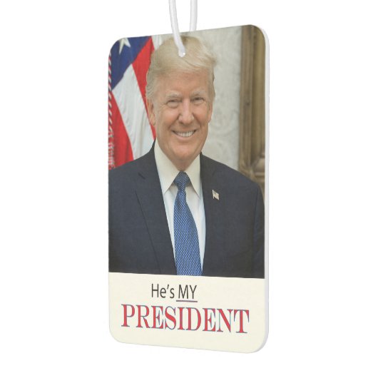 Trump Patriotic 🚗 USA Hij is mijn President Luchtverfrisser (Links)