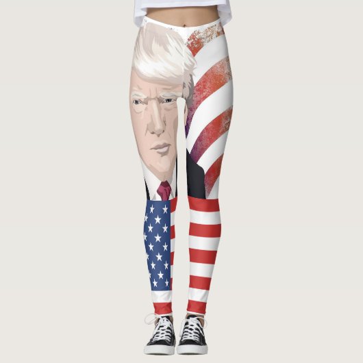 TRUMP PATRIOTIC YOGA PANTS LEGGINGS (Voorkant)