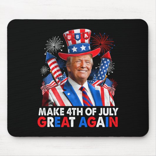 Trump Patriottisch Vuurwerk maken 4 juli geweldig  Muismat (Voorkant)