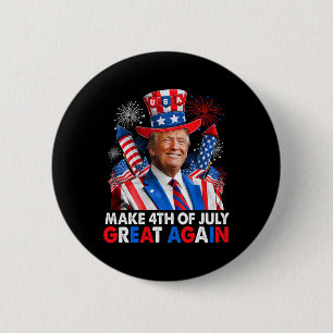 Trump Patriottisch Vuurwerk maken 4 juli geweldig Ronde Button 5,7 Cm