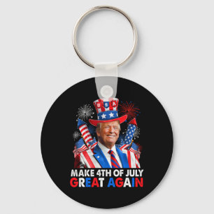 Trump Patriottisch Vuurwerk maken 4 juli geweldig Sleutelhanger