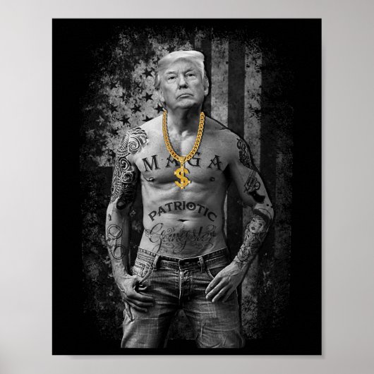 Trump Patriottische Gangster - Anti-liberale Repub Poster (Voorkant)