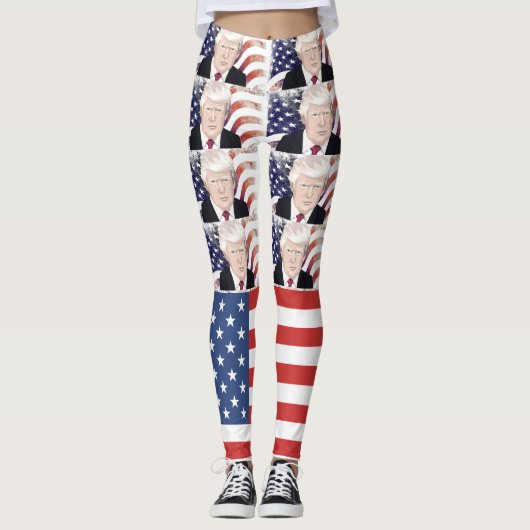 TRUMP PATRIOTTISCHE YOGA BROEK LEGGINGS (Voorkant)