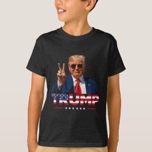 Trump Peace Sign Hand Amerikaanse vlag Trump 2024 T-shirt