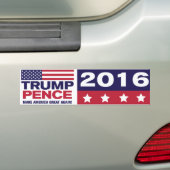 Trump/Pence 2016 bumpersticker (Op auto)
