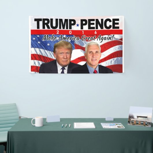 Trump Pence 2016 Foto Spandoek (Beurs)