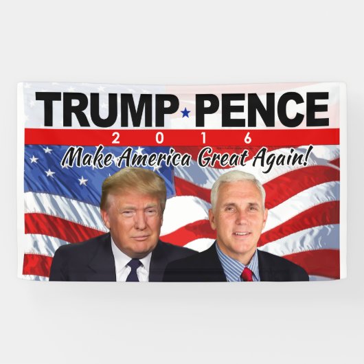 Trump Pence 2016 Foto Spandoek (Horizontaal)