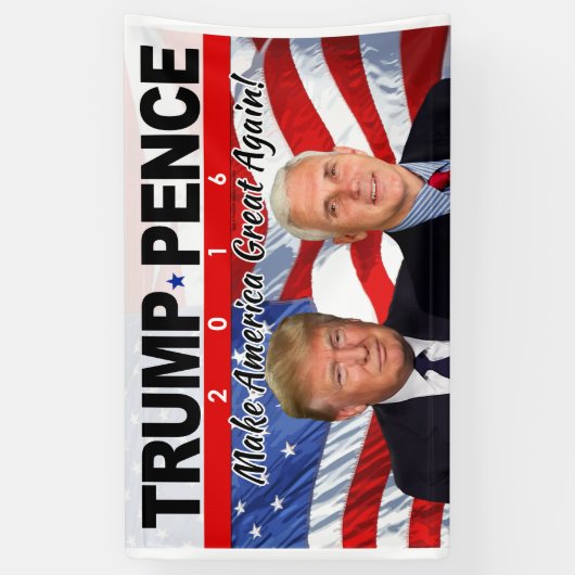 Trump Pence 2016 Foto Spandoek (Verticaal)