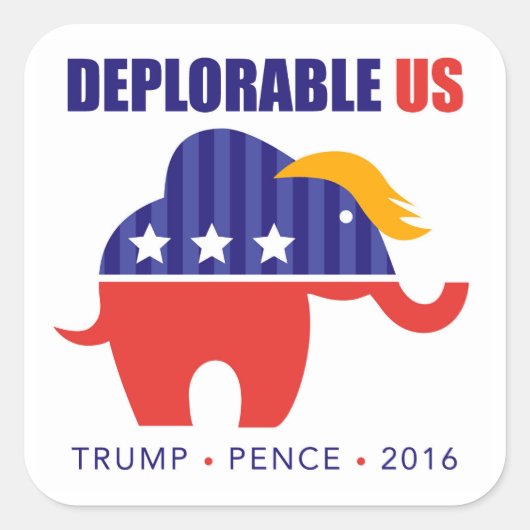 Trump Pence 2016 Olifant Toupee Sticker (Voorkant)