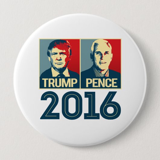Trump Pence 2016 Poster - -  Ronde Button 4,0 Cm (Voorkant)