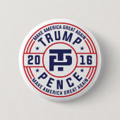 Trump Pence 2016 Ronde Button 5,7 Cm (Voorkant)