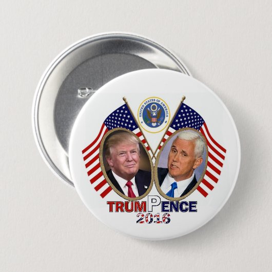 TRUMP PENCE 2016 RONDE BUTTON 7,6 CM (Voorkant /achterkant)