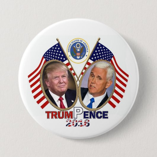 TRUMP PENCE 2016 RONDE BUTTON 7,6 CM (Voorkant)