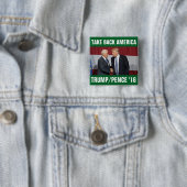 Trump Pence 2016 Take Back America Vierkante Button 5,1 Cm (In situ)