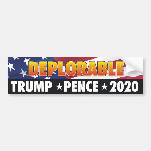 Trump Pence 2020 Deporable! Bumpersticker (Voorkant)