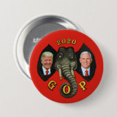 Trump Pence 2020 GOP Elephant Ronde Button 7,6 Cm (Voorkant /achterkant)