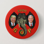Trump Pence 2020 GOP Elephant Ronde Button 7,6 Cm (Voorkant)