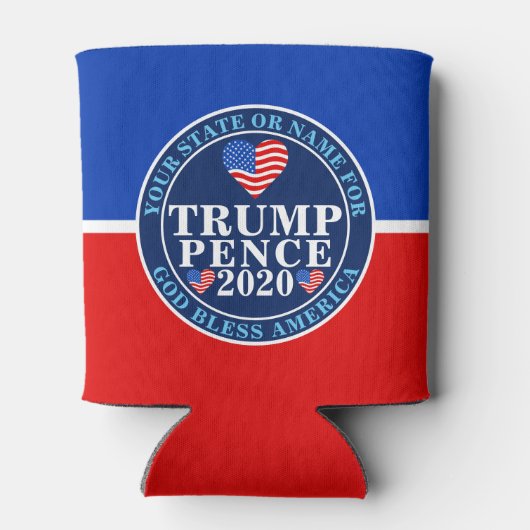 Trump Pence 2020 Harten Patriottische Guy Stuff Blikjeskoeler (Achterkant)