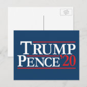 Trump Pence 2020 -  Reagan Design Briefkaart (Voorkant / Achterkant)