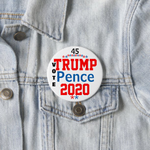 Trump Pence 2020 Red White Blue Ronde Button 7,6 Cm