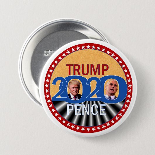Trump Pence 2020 Ronde Button 7,6 Cm (Voorkant /achterkant)