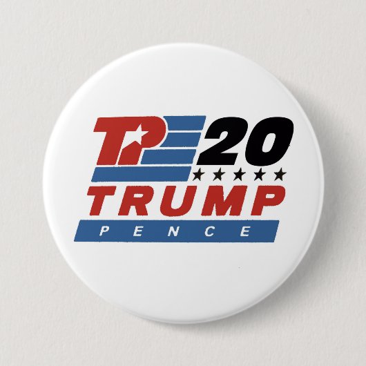 Trump Pence 2020 Ronde Button 7,6 Cm (Voorkant)