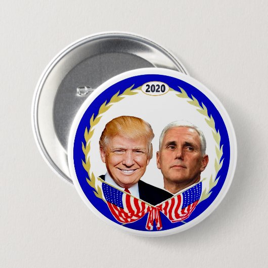 Trump Pence 2020 Ronde Button 7,6 Cm (Voorkant /achterkant)