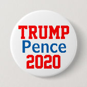 Trump Pence 2020 Ronde Button 7,6 Cm (Voorkant)