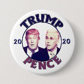Trump Pence 2020 Ronde Button 7,6 Cm (Voorkant)