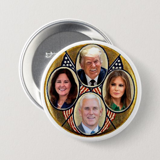 Trump/Pence 2020 Ronde Button 7,6 Cm (Voorkant /achterkant)