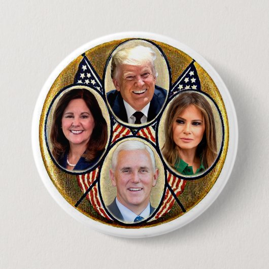 Trump/Pence 2020 Ronde Button 7,6 Cm (Voorkant)