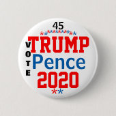 Trump Pence 2020 Rood Wit Blauw Ronde Button 5,7 Cm (Voorkant)
