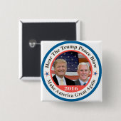trump pence 2 vierkante button 5,1 cm (Voorkant /achterkant)