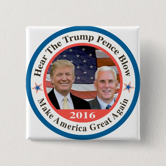 trump pence 2 vierkante button 5,1 cm (Voorkant)