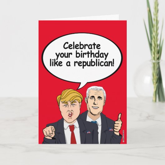 Trump Pence Birthday Card - Je geboortedatum viere Kaart (Voorkant)