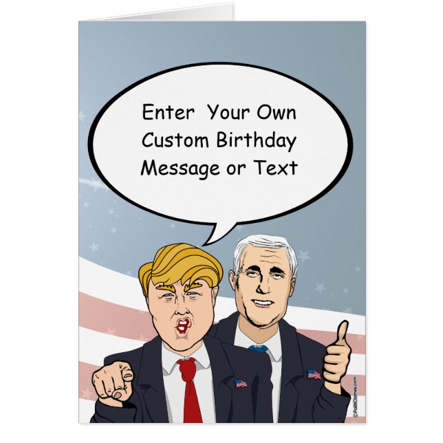 Trump Pence Birthday Kaart - Pas uw bericht aan (Voorkant)