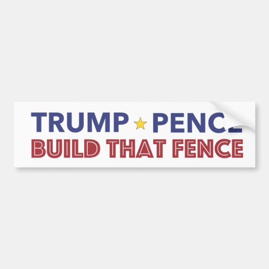 Trump Pence - bouw die Bumpersticker van de Omhein (Voorkant)