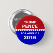 Trump Pence for America red white and blue Ronde Button 5,7 Cm (Voorkant /achterkant)