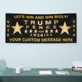 Trump Pence Gold Tone Win Bigly Custom Message Spandoek (Beurs)
