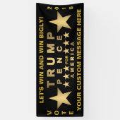 Trump Pence Gold Tone Win Bigly Custom Message Spandoek (Verticaal)