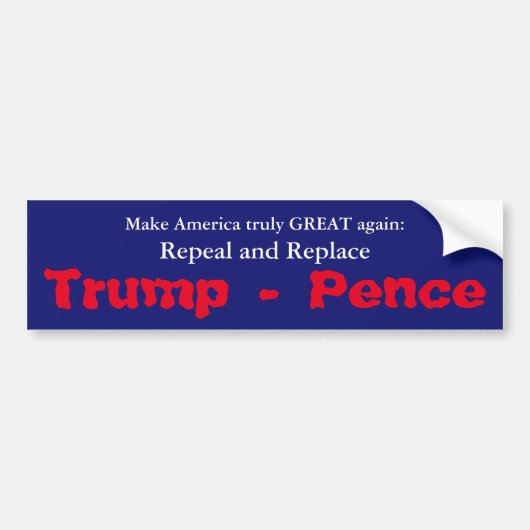 Trump Pence intrekken en vervangen Bumpersticker (Voorkant)