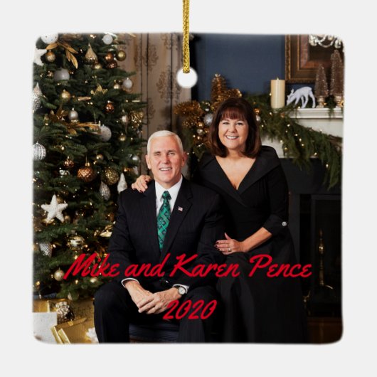 Trump/Pence-kerstversiering Keramisch Ornament (Achterkant)