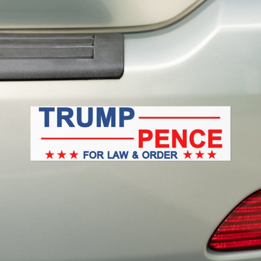 Trump Pence Law & Order Bumpersticker (Op auto)