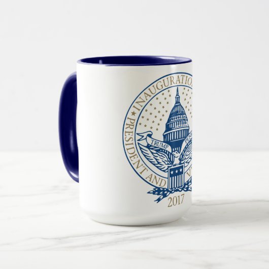 Trump Pence President Inaugural Logo Inauguratie Mok (Voorkant links)