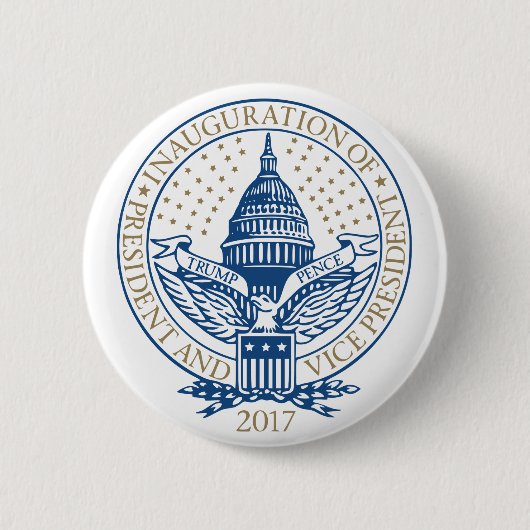 Trump Pence President Inaugural Logo Inauguratie Ronde Button 5,7 Cm (Voorkant)