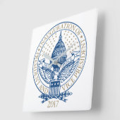 Trump Pence President Inaugural Logo Inauguratie Vierkante Klok (Hoek)